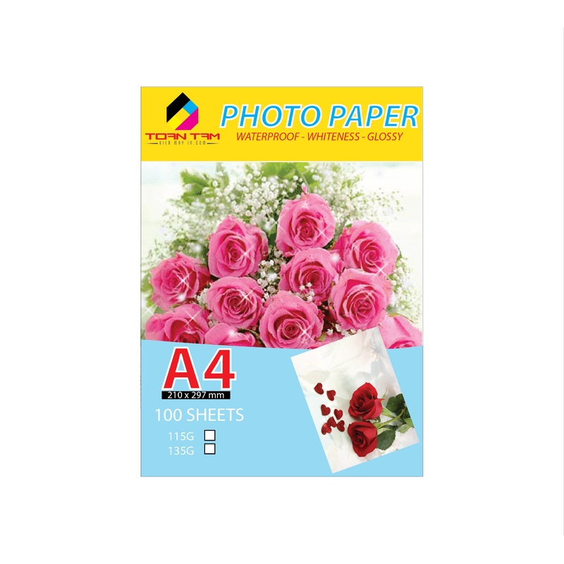 Giấy in ảnh 1 mặt 115g A4 (100 tờ/xấp)