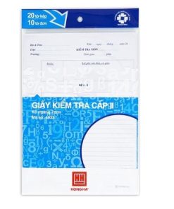 Giấy kiểm tra cấp 2 Hồng Hà 4933