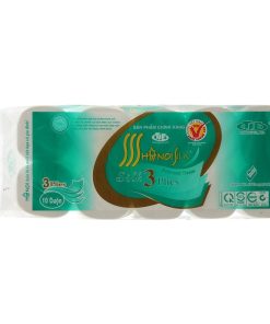 Giấy vệ sinh Hà Nội xanh 3 lớp không lõi