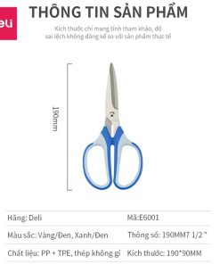 Kéo Deli nhỡ 6001 19cm