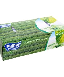 Khăn giấy hộp Pulppy trà xanh 2 lớp 100 tờ