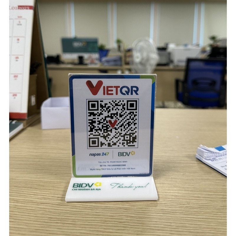 Khay Menu QR A4 để bàn