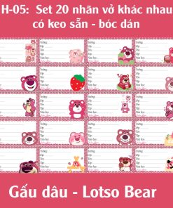 Nhãn dán Gấu Dâu Lotso Bear