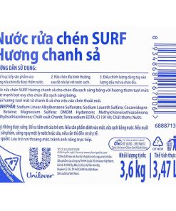 Nước Rửa Chén Surf 3.6 Kg hương chanh xả