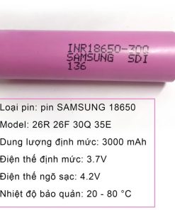 Pin 18650 Samsung 3000mAh 3.7 v
