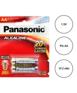 Pin tiểu Alkaline AA LR6T/2B-V Panasonic vỉ 2 viên