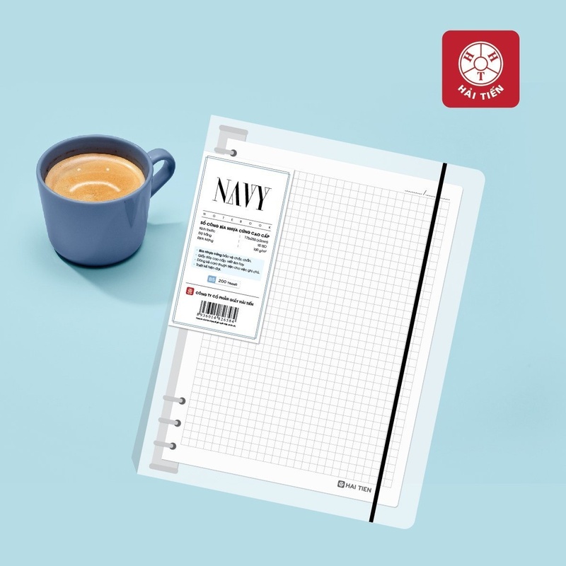Sổ còng A5 Caro Navy 200 trang