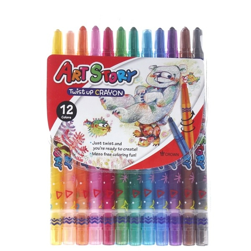 Vỉ Màu Sáp Vặn 12 Màu Art Story TP-1200