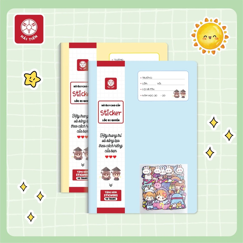 Vở ô ly Sticker 48 trang Hải Tiến